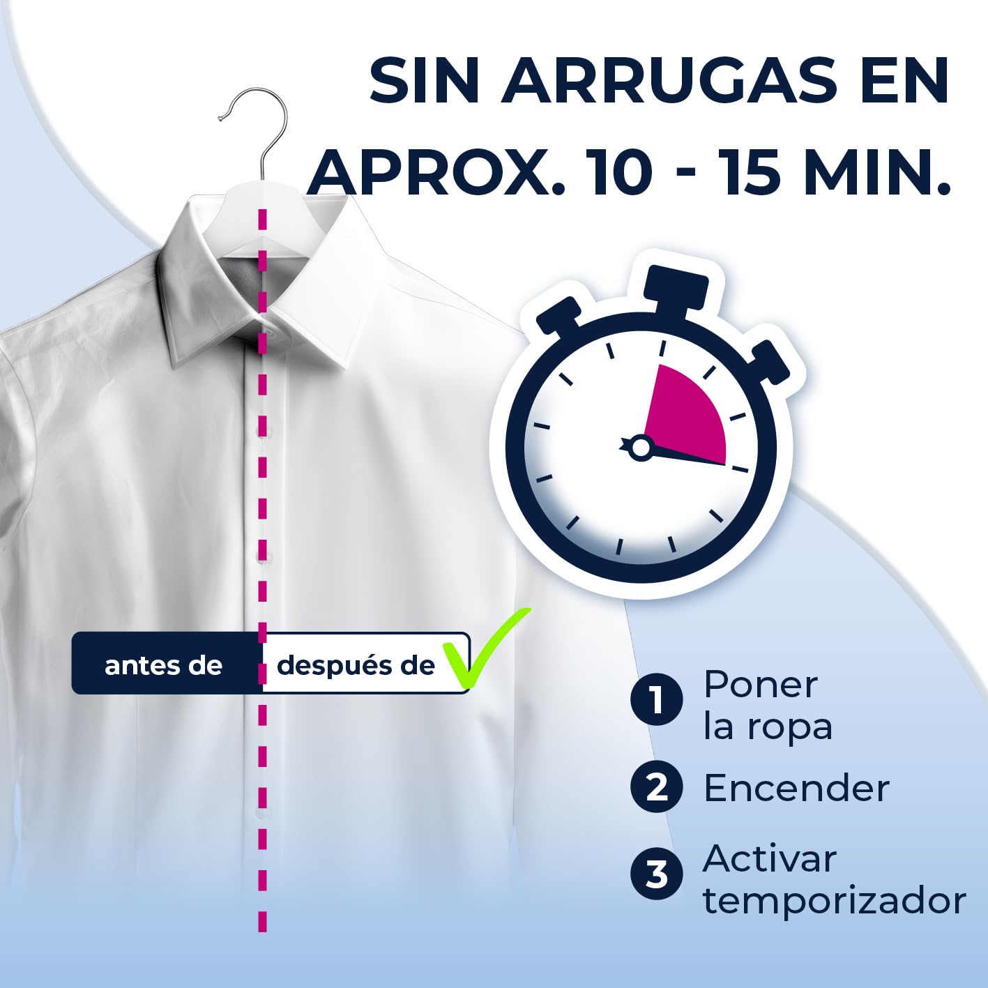 CLEANmaxx Plancha automática para camisas Pro Steam, con función de vapor y pantalla táctil, dispositivo de planchado para camisas y blusas, reduce los olores, desinfecta, alisa, seca y refresca