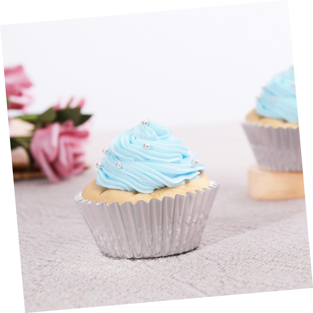 Cabilock 3 Series Copa Para Pasteles Y Postres Metálico Grueso Color Plata Y Rosa Revestimientos Resistentes Para Muffins Y Cupcakes Para Fiestas Y Celebraciones 200 Piezas*3