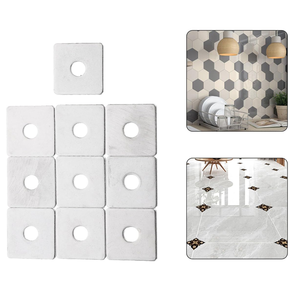Ciieeo 20pcs Square Flat Washers Heavy Duty Plaster Repair Washers for Construction Reliable Plate Fasteners for Roof Trusses and Applications
