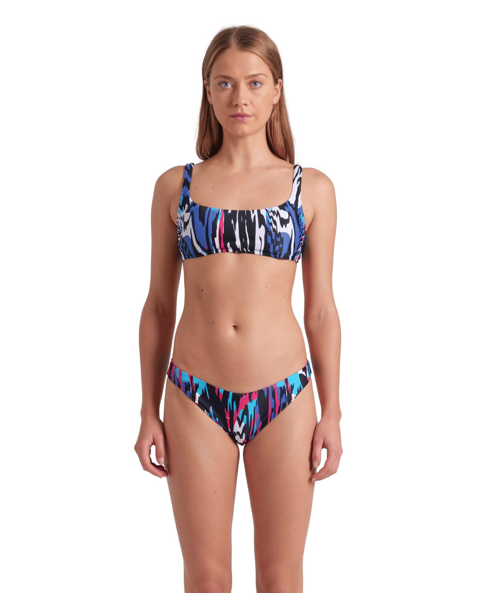 ARENA Water Prints Women's Bralette Bikini Swimsuit with Stretchy Recycled Quick-Dry Fabric, Beach and Pool Swimsuit for Women, Women's Swimsuit with Removable Cups and Top with Ties