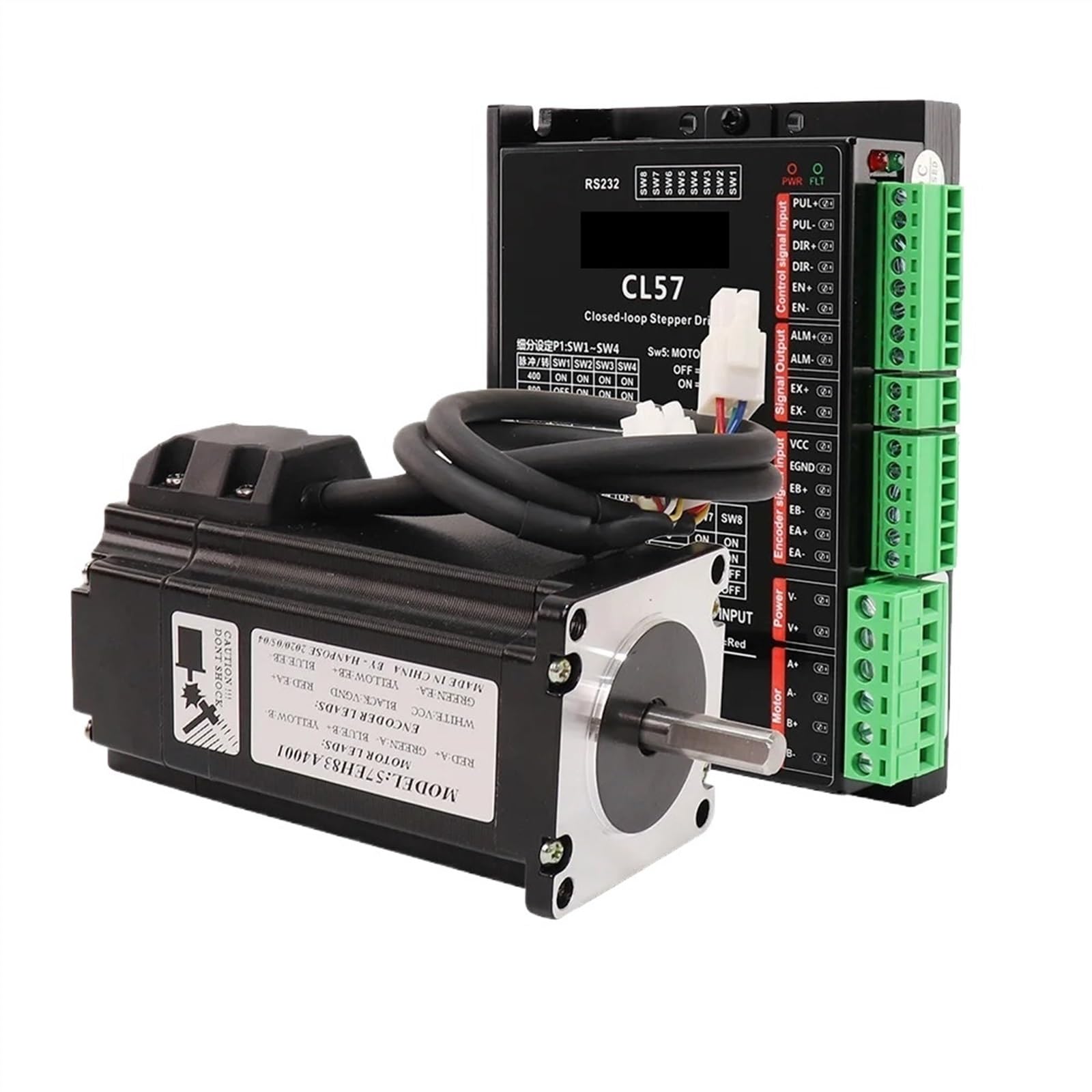 Motor paso a paso, Servomotor paso a híbrido 57EH83A4001 57X83mm Nema23 circuito cerrado 4A 2.6NM 57CME26 servomotor a + CL57 for enrutador CNC