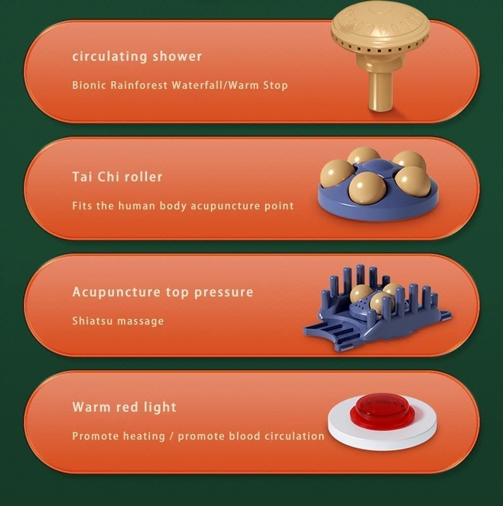 ESHINEDE Massaggiatore for pediluvio Foot Spa con calore e 4 modalità automatiche e 6 rulli massaggianti motorizzati, tempo e temperatura regolabili, bolle, pietra rotante for pedicure for alleviare l
