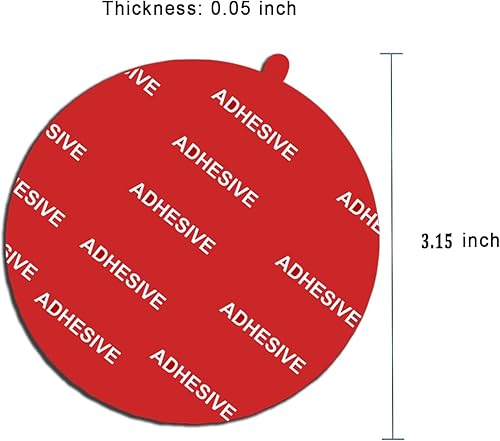 Miniatura 3 de Paquete de 8 almohadillas adhesivas de repuesto de 3.15 pulgadas (3.150 in), almohadillas circulares de doble cara para tableroparabrisas, soporte