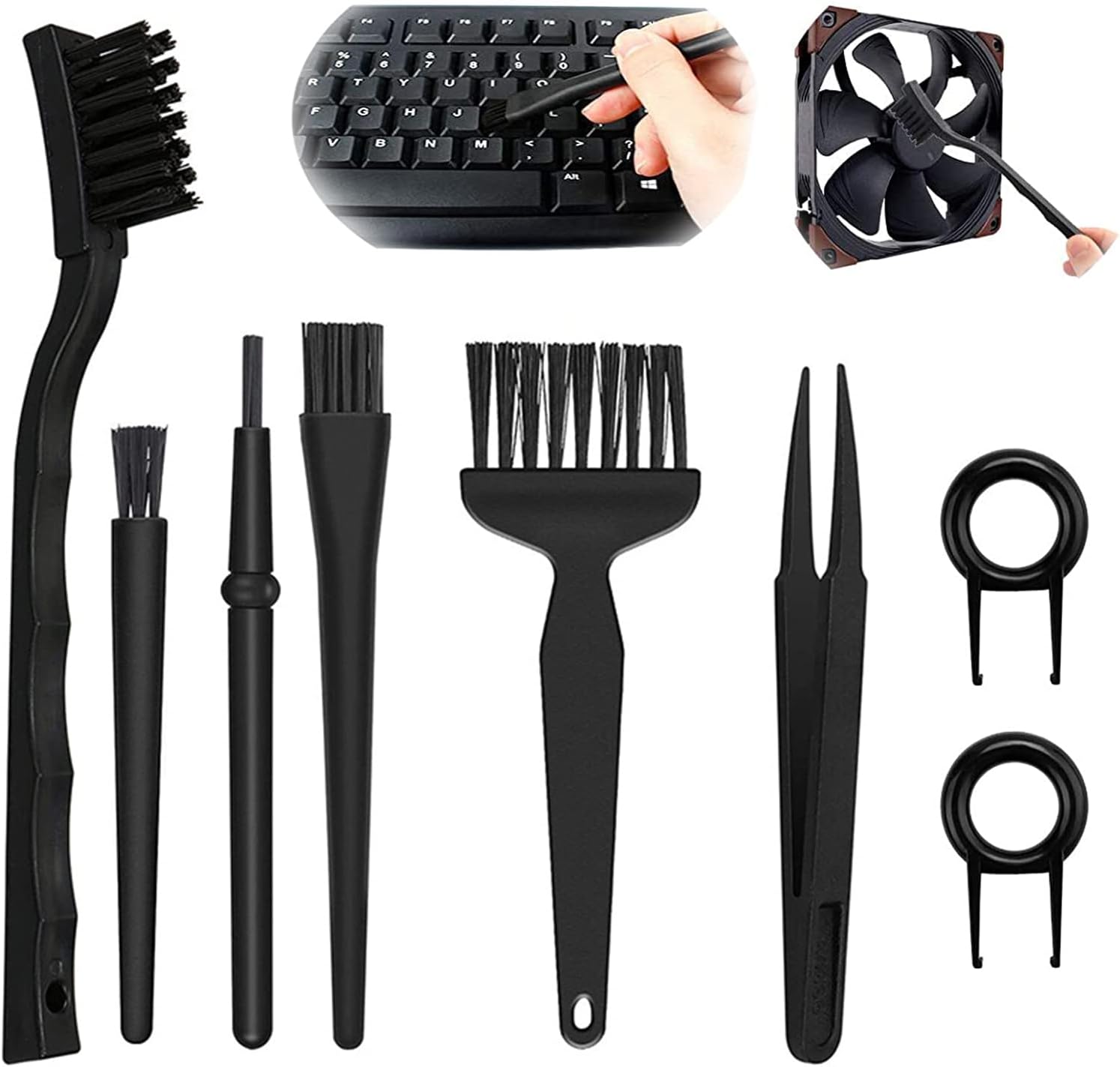 Nylon Anti Static Brushes 8 Pieces Cleaning Kit for Keyboard Cleaning Kit for Motherboards