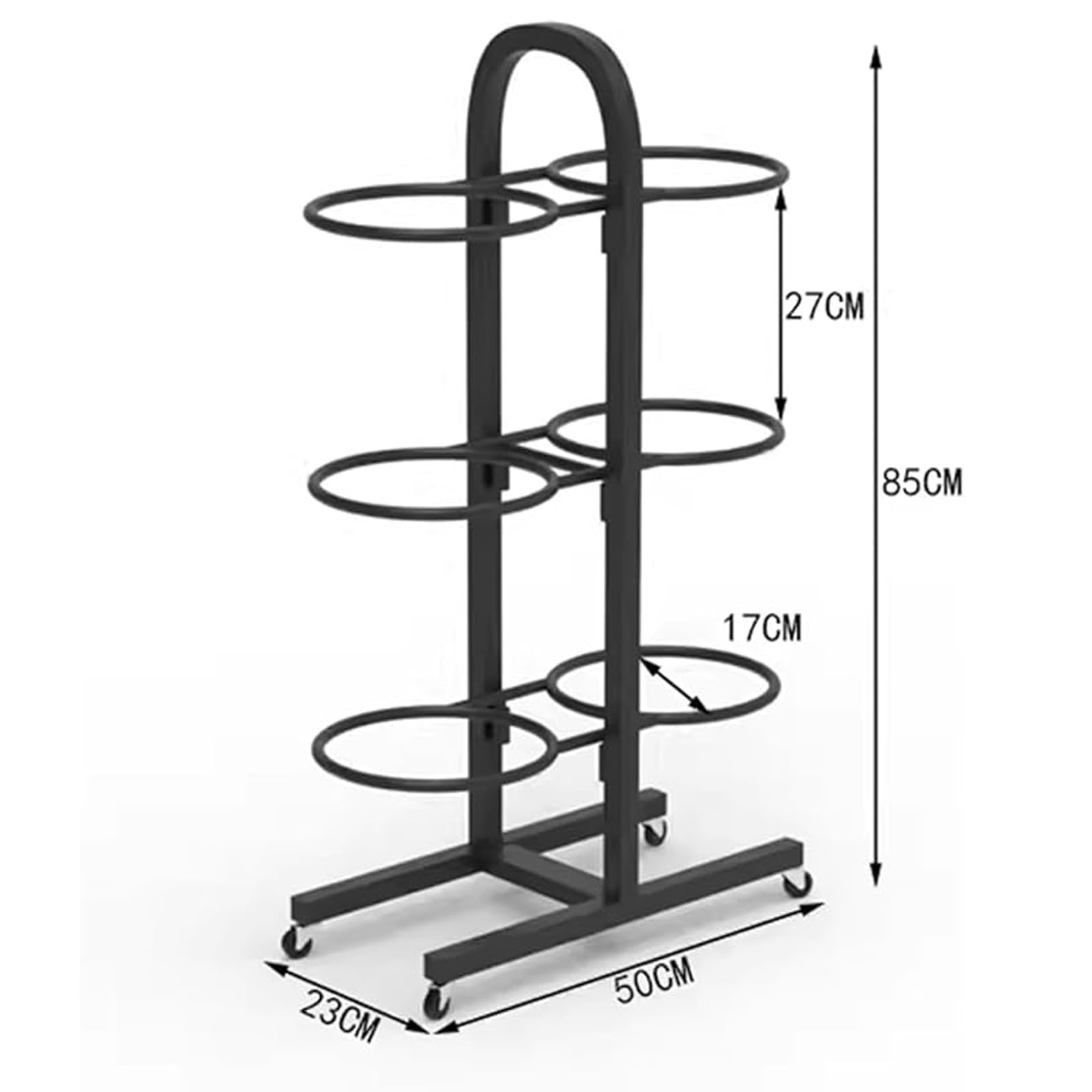 Supporto per palla da yoga, carrello da palestra portatile, supporto per attrezzatura sportiva, design salvaspazio per studi e centri fitness