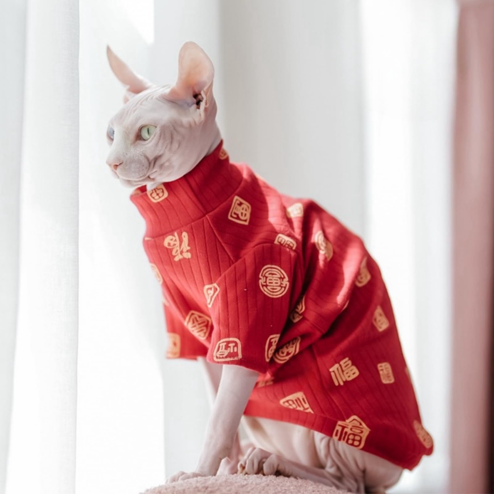 Baumwoll-T-Shirt Für Sphynx Katzen - Weich, Atmungsaktiv, Größe M (2,5–3,2 Kg)