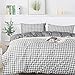 FADFAY Grey Grid Duvet Cover Set Twin XL 100% Cotton Plaid Bedding Boy& Girls Reversible Gingham Geometric Teen Checker Bedding Zipper Closure 3Pcs,Twin Extra Long Size for Dorm Room