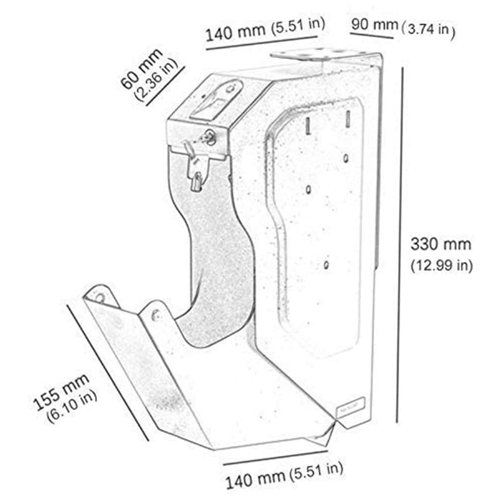Coffre-Fort Portable pour Pistolets,Coffre-Fort pour Pistolets,étui pour Armes de Poing,avec Empreintes digitales, clé de Rechange, Verrouillage du Clavier, Noir, pour Table de Nuit, Chevet