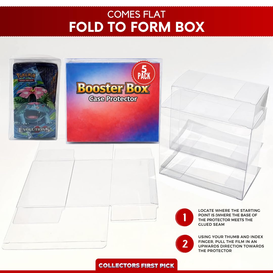 Amazon.com: Plastic Booster Box Display Case for Pokemon Booster Box Long  Term Storage Protection - Booster Display Case Protector