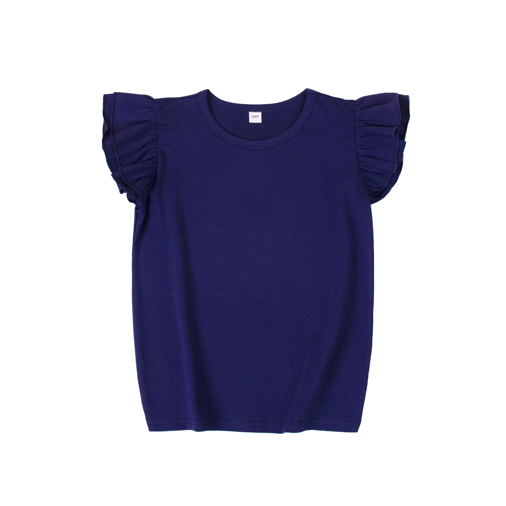 LYSMuch Toddler Girls Short Sleeve Ruffle Basic Blouse
