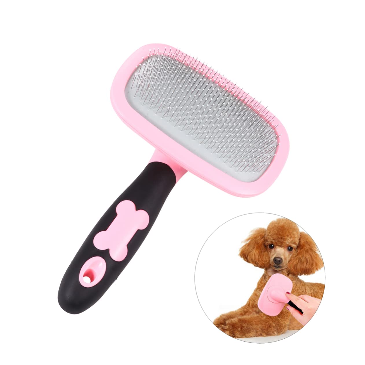 FRCOLOR 3 Piezas peine para mascotas herramienta de aseo de acero para mascotas perro ferramentas peine de limpieza de masajeador de cosmético rosa