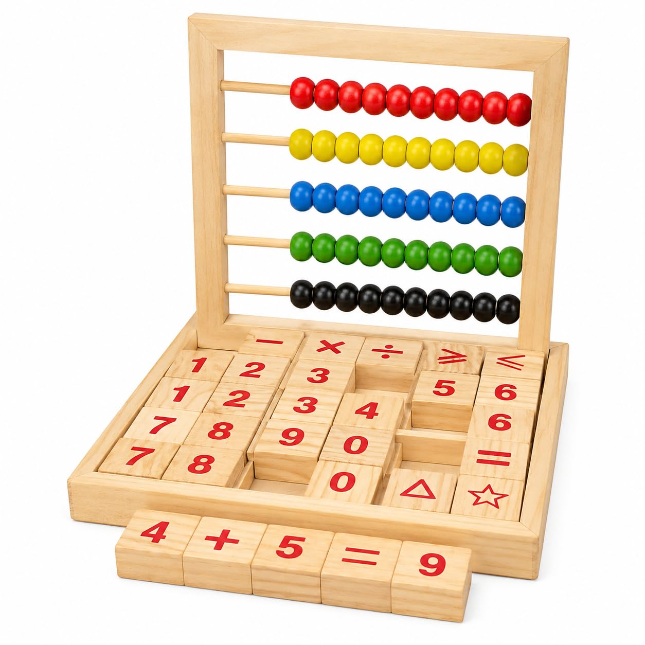 LITTLEMIND Wooden Abacus Math Learning Toy for Kids 3+ Years | Counting Beads & Number Blocks | Montessori Educational Toy for Addition, Subtraction & Early Learning | STEM Preschool Toy-image-34