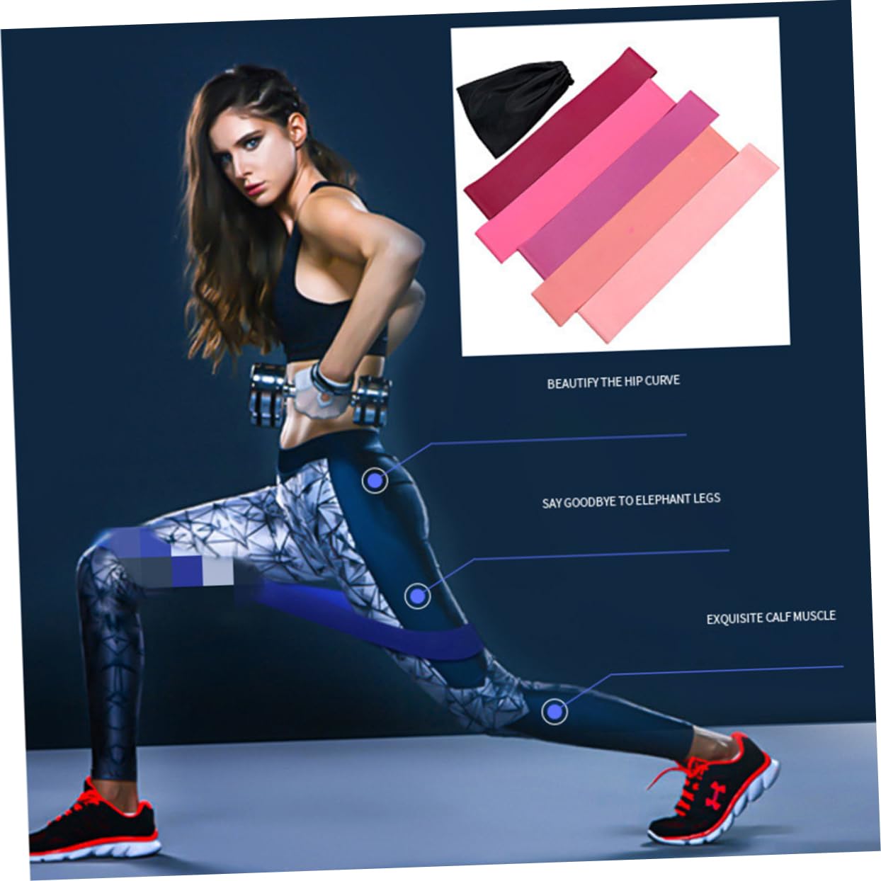 Yardwe Boucle d'exercice Salle De Sport Bandes De Résistance De Forme Physique Groupe Bandes Elastiques Resistance Band Bande d'exercice De Résistance Bandes De Fitness