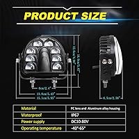 Vista 2 de Luz de Seguridad LED de 5.4 Pulgadas para Montacargas Luz Roja de 25W DC10-80V para Zona de Arco 1 Pieza Arco rojo y amarillo de 25 W