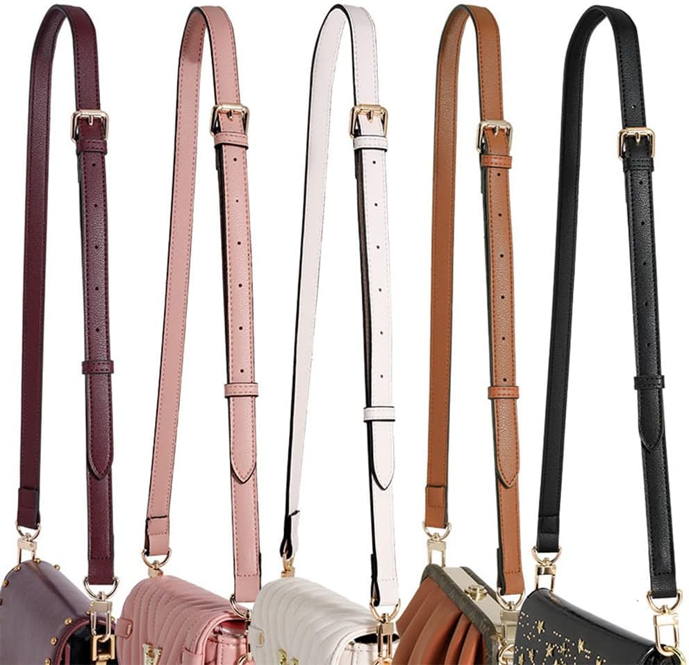 Leather Strap for Purse Replacement Purse Straps Crossbody Leather Bag Strap Strap for Purse Gold Clasp Burgundy - Image 3