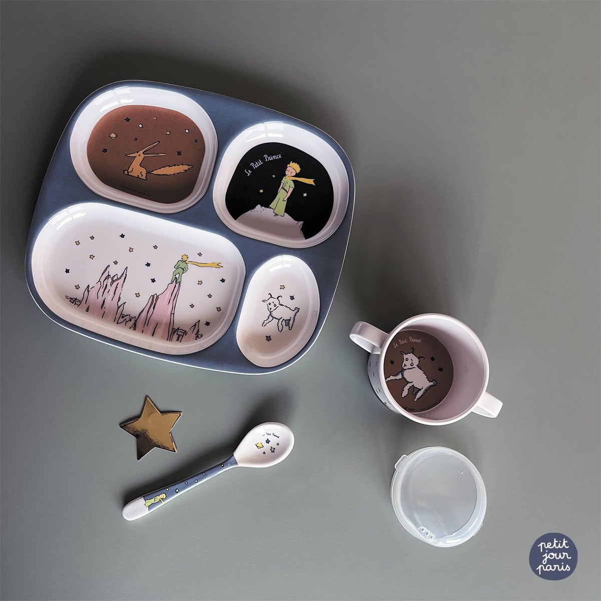 Polypropylène Sans BPA Lunch Box Le Petit Prince - Set De 3 Boîtes Repas Gigognes - Enfant, Adulte - Polypropylène Pierre Lapin