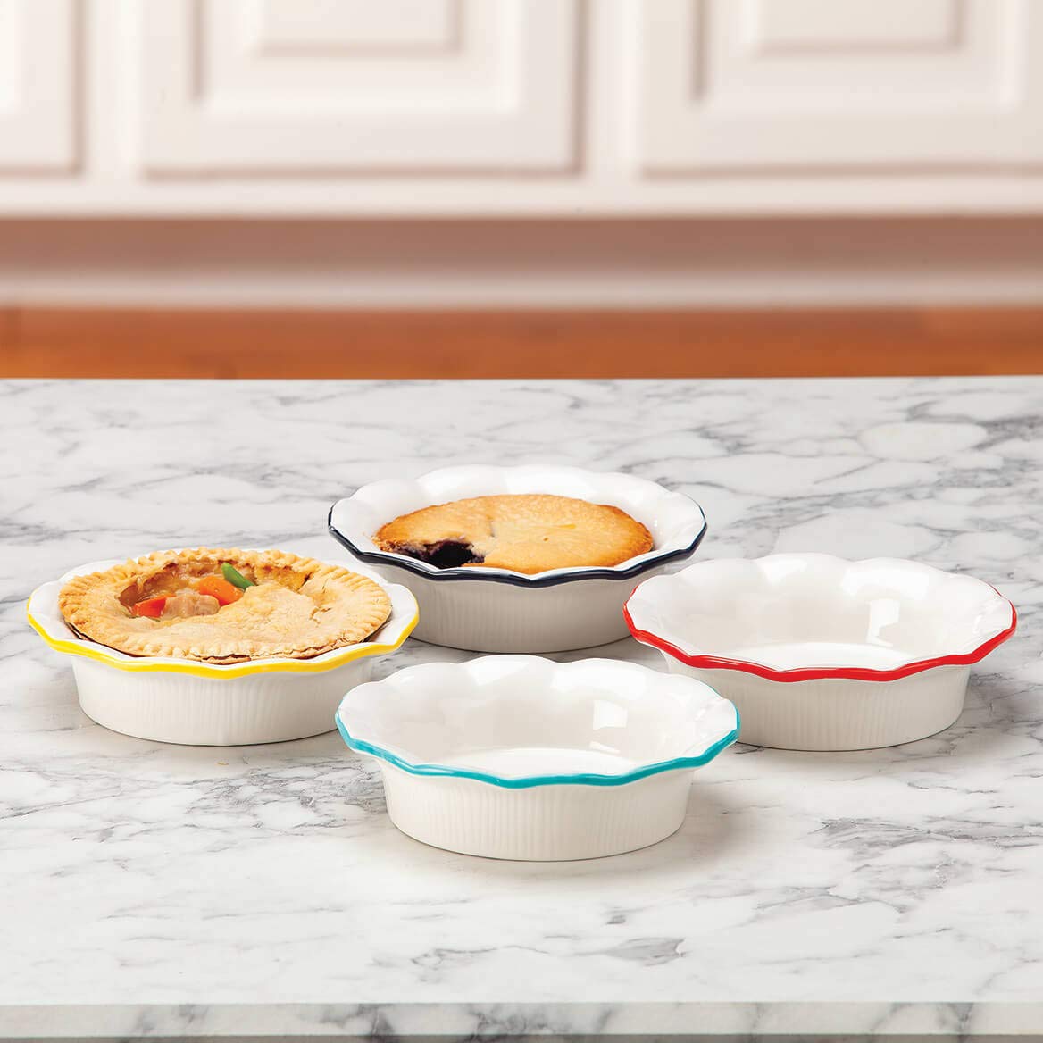 Ceramic Individual Pie Pans, Set of 4 by Home Marketplace