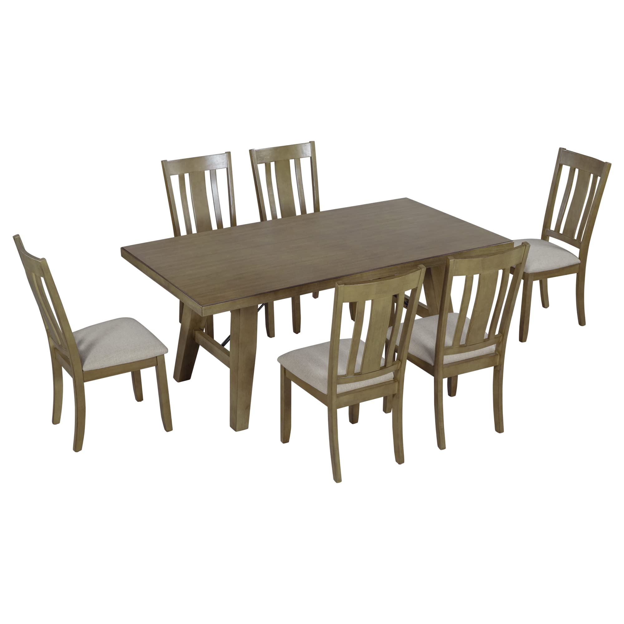 Buy 7Piece Dining Room Set 72" Industrial Style Rectangular Dining