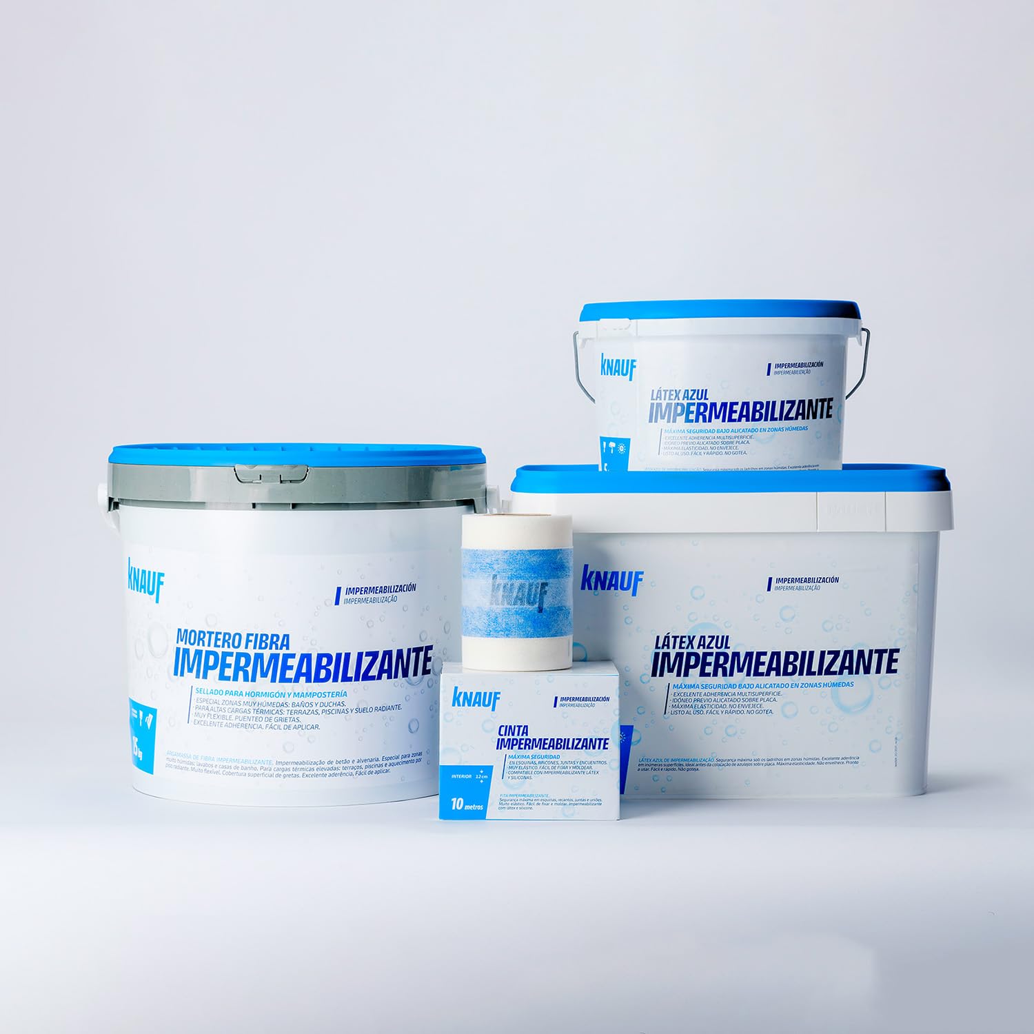 KNAUF - Impermeabilizante Mortero Fibra 15 kg en Polvo - Cemento Especial con Fibras y Aditivos Plásticos - Para Zonas Muy Húmedas y de Alta Carga Térmica - Excelente Adherencia sin Imprimación