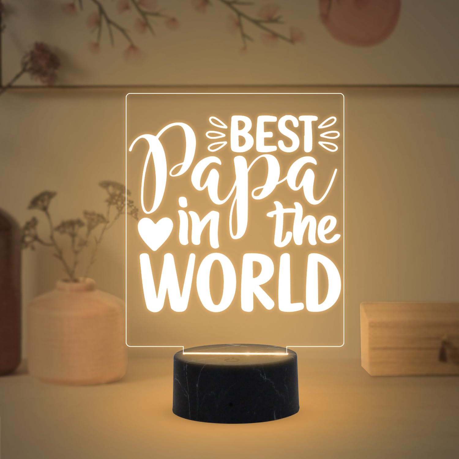 Gift Me Bazar Best Papa in The World Led Lamp | Gift for Dad | Fathers Day Gift for Dad | Birthday Gift for Dad from Daughter & Son | Surprise Gift for Dad | Warm White Light & On/Off Touch Button-image-24