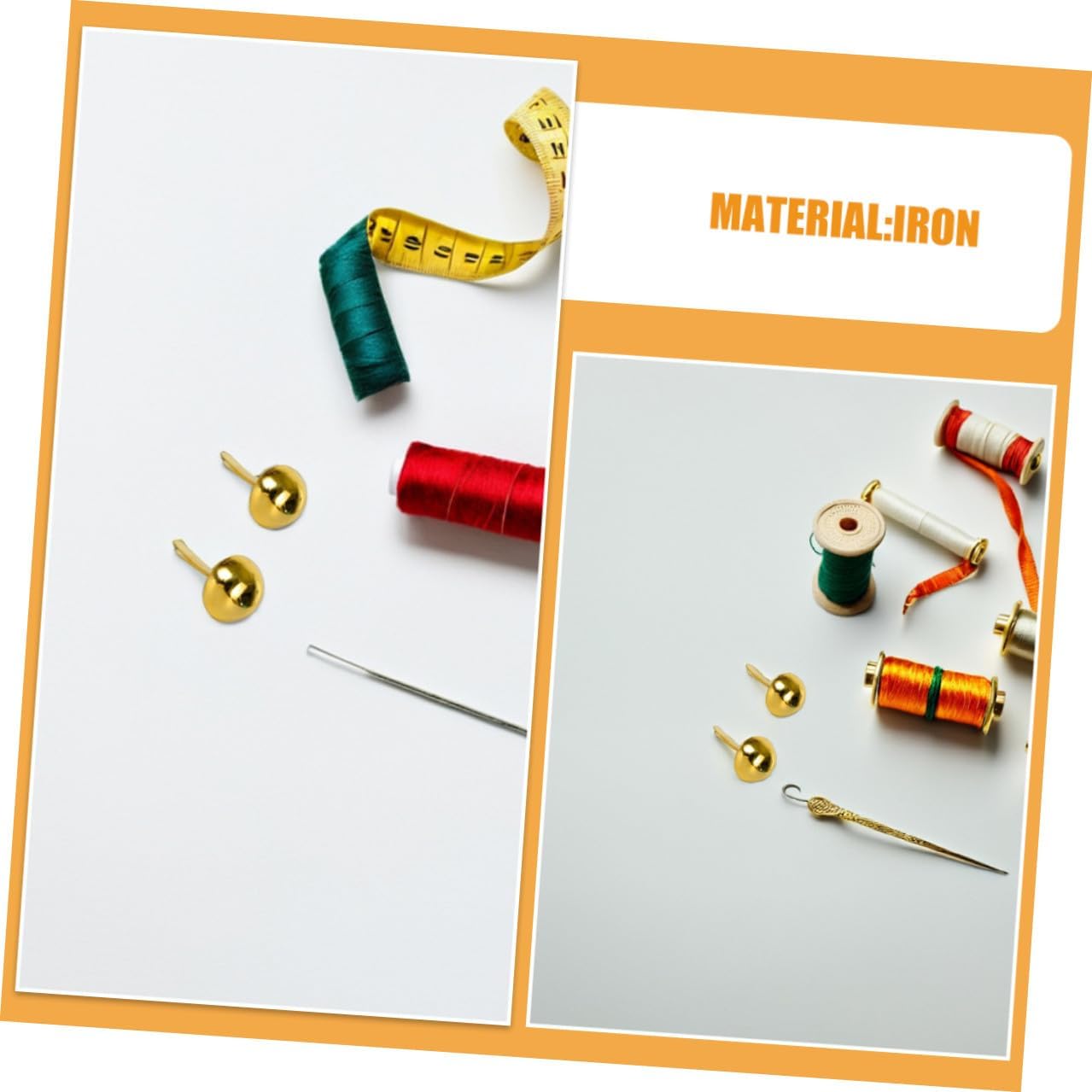Artibetter 300pcs Round Head Metal Brads Fasteners for Paper Crafts DIY Projects Scrapbooking School Art Supplies Gold Tone
