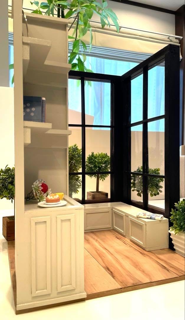 ドールハウス 撮影背景ボード ハンドメイドコーナールーム＆チェア