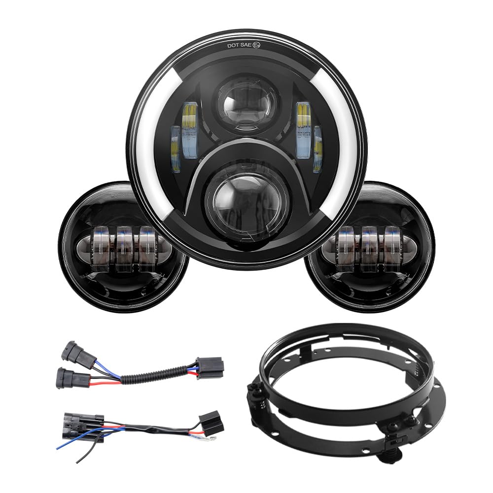 7 Inch LED Headlight Kit Fits for Harley Road King Electra Glide