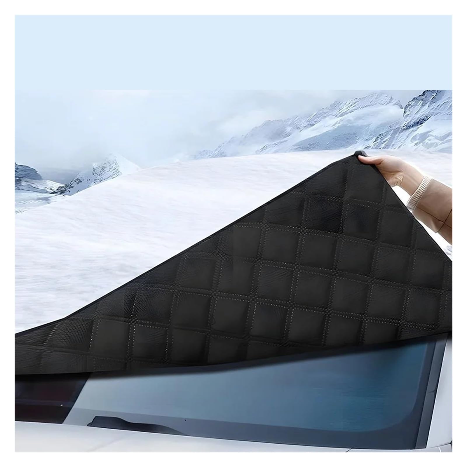 Bouclier De Neige pour Voiture, Couverture Anti-Neige Et Anti-Gel, Coupe-Vent, Couverture De Glace Et De Neige d'hiver, Pare-Neige Épais À Trois Fenêtres Pare Brise Hiver pour Voiture Contre