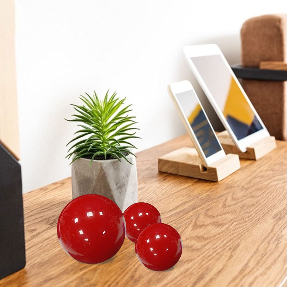 5 Boules Réfléchissantes Jardin Rouge - Sphères Miroir Acier Inoxydable 5 Tailles Ornement Extérieur