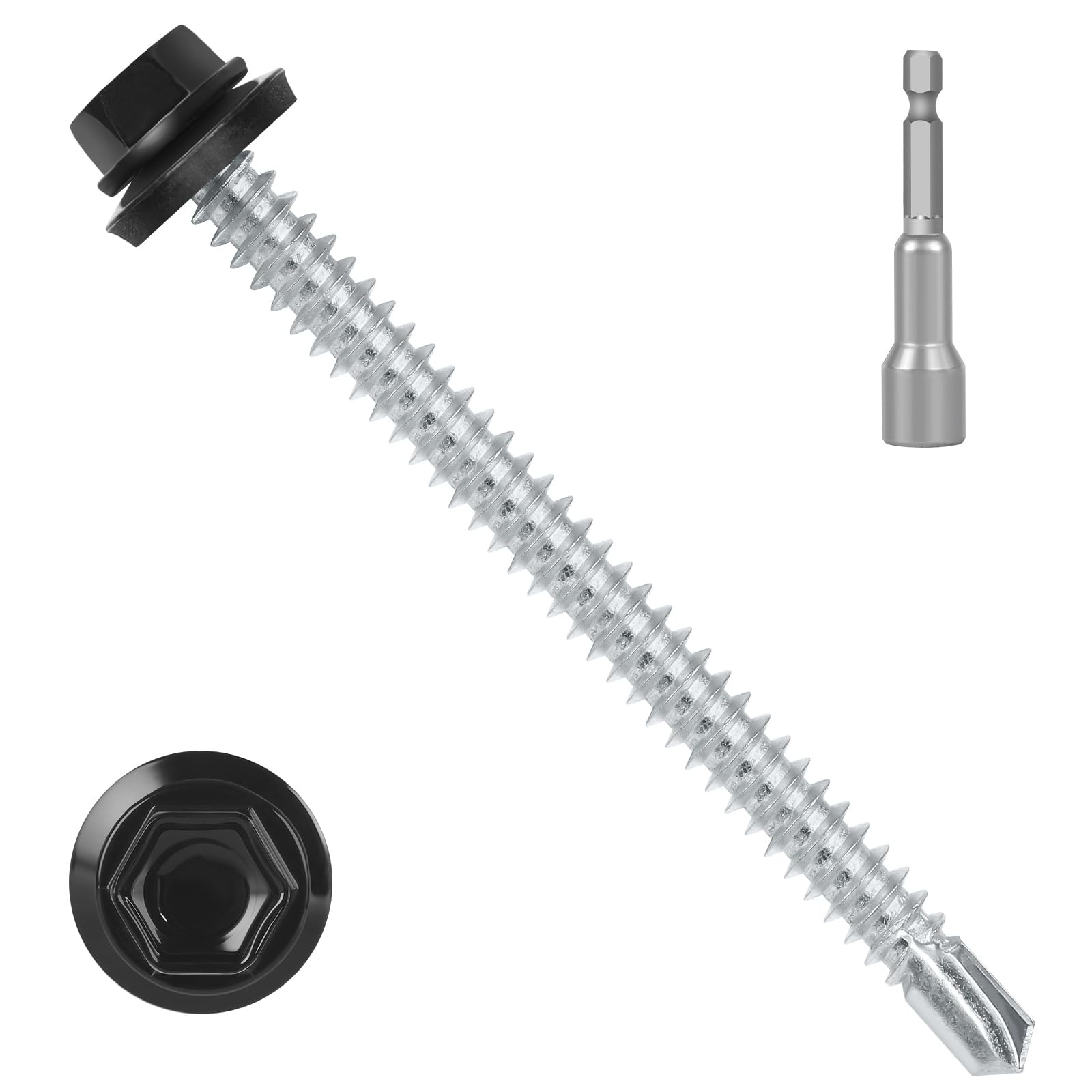 Black Metal Roofing Screws - 50 Pack -11