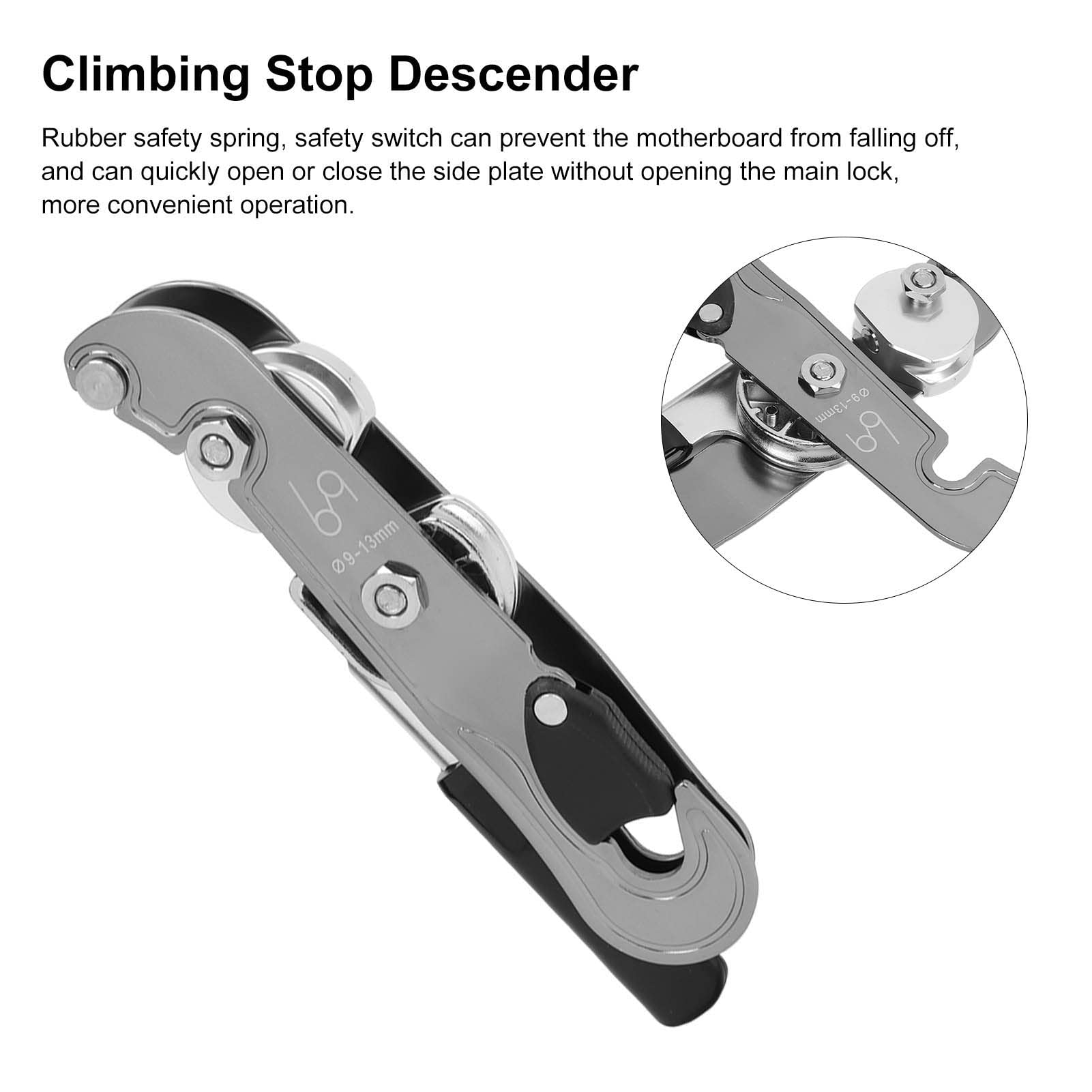 HERCHR Descenso De Parada De Escalada, Descensor De Escalada En Roca Ascendente Y Dispositivo De Descenso De Rappel Tope De Cuerda Equipo De Escalada para Rescate De Picos De Escalada En Roca