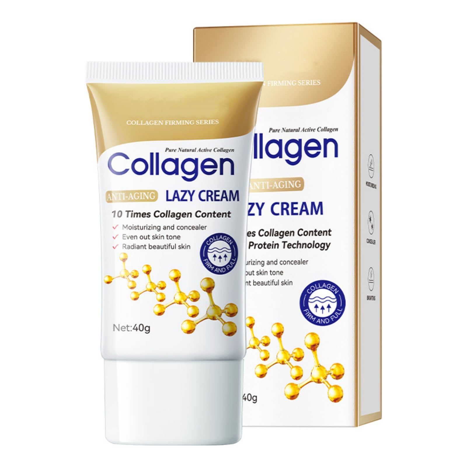 SANZHUAN Collagen Tone-Up Cream Anti-Aging Lazy BB Cream Tinted Moisturizer Concealer Makeup Base Foundation for Women Girls Full-Coverage
