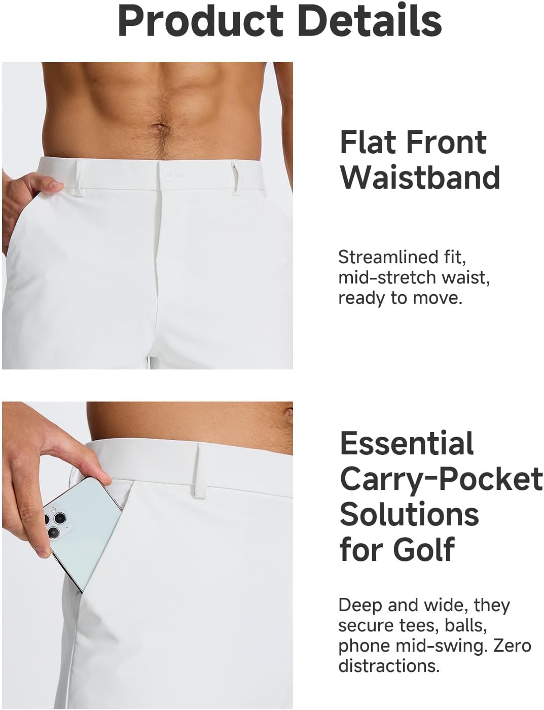 Men's Classic Fit 7/9/11 Inch Golf Shorts Lightweight Long Stretch Hiking Short with 4 Pockets for Casual Work - Image 4