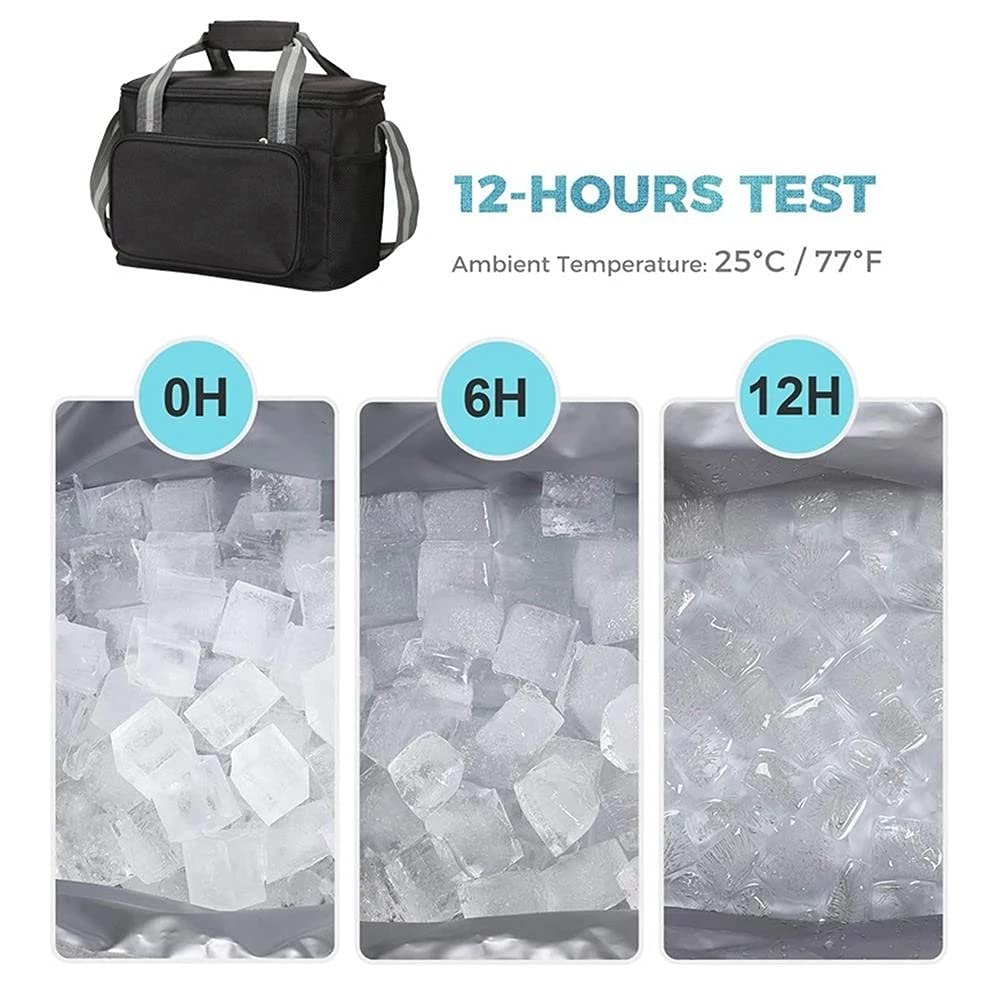 Fiambrera portátil Mejorada, Bolsa con Aislamiento térmico, Bolso para refrigerador para Mantener congelado o Caliente al Aire Libre