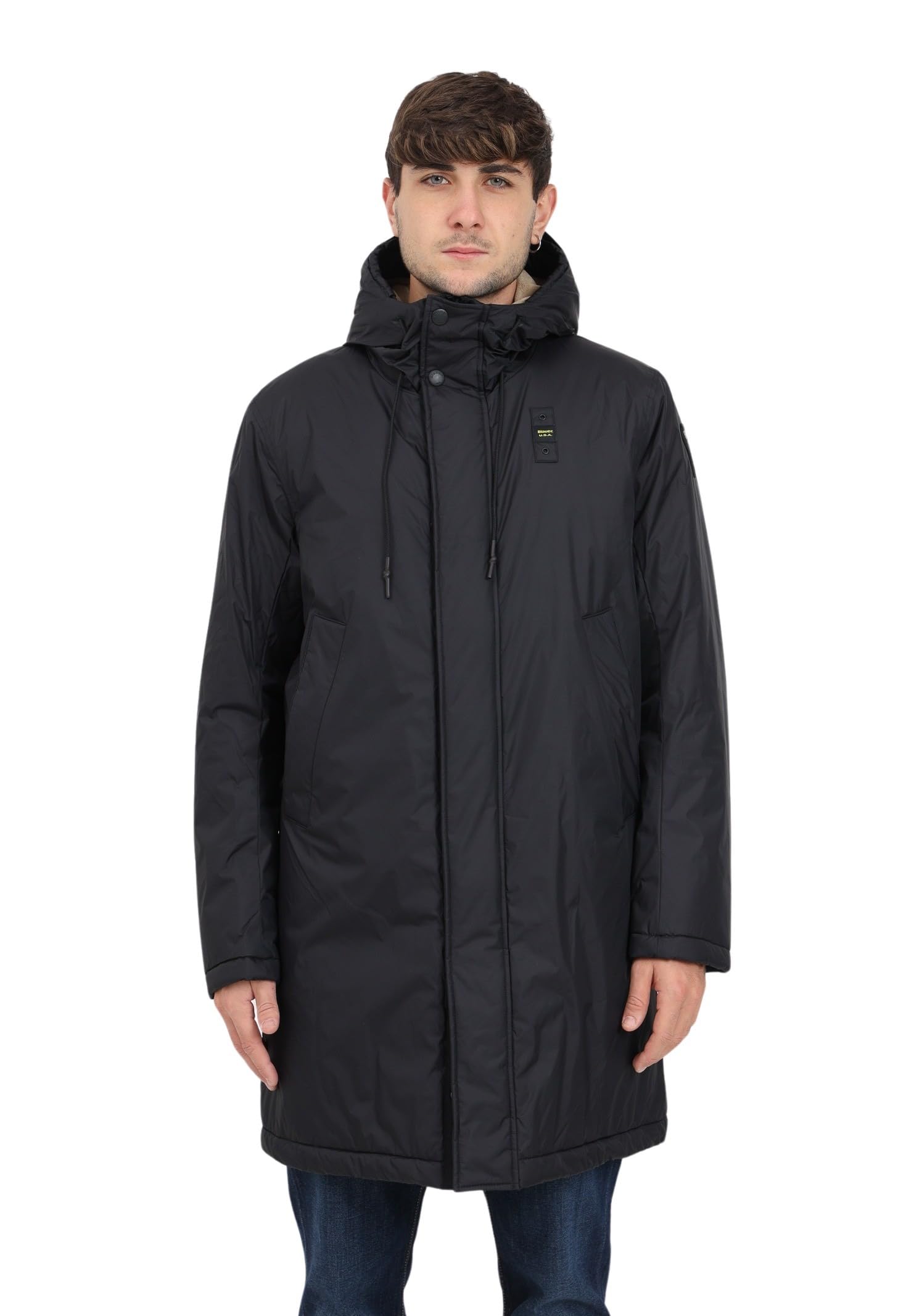 Blauer Impermeabile/Trench Lunghi Nastrati Parka Uomo (Pacco da 1)