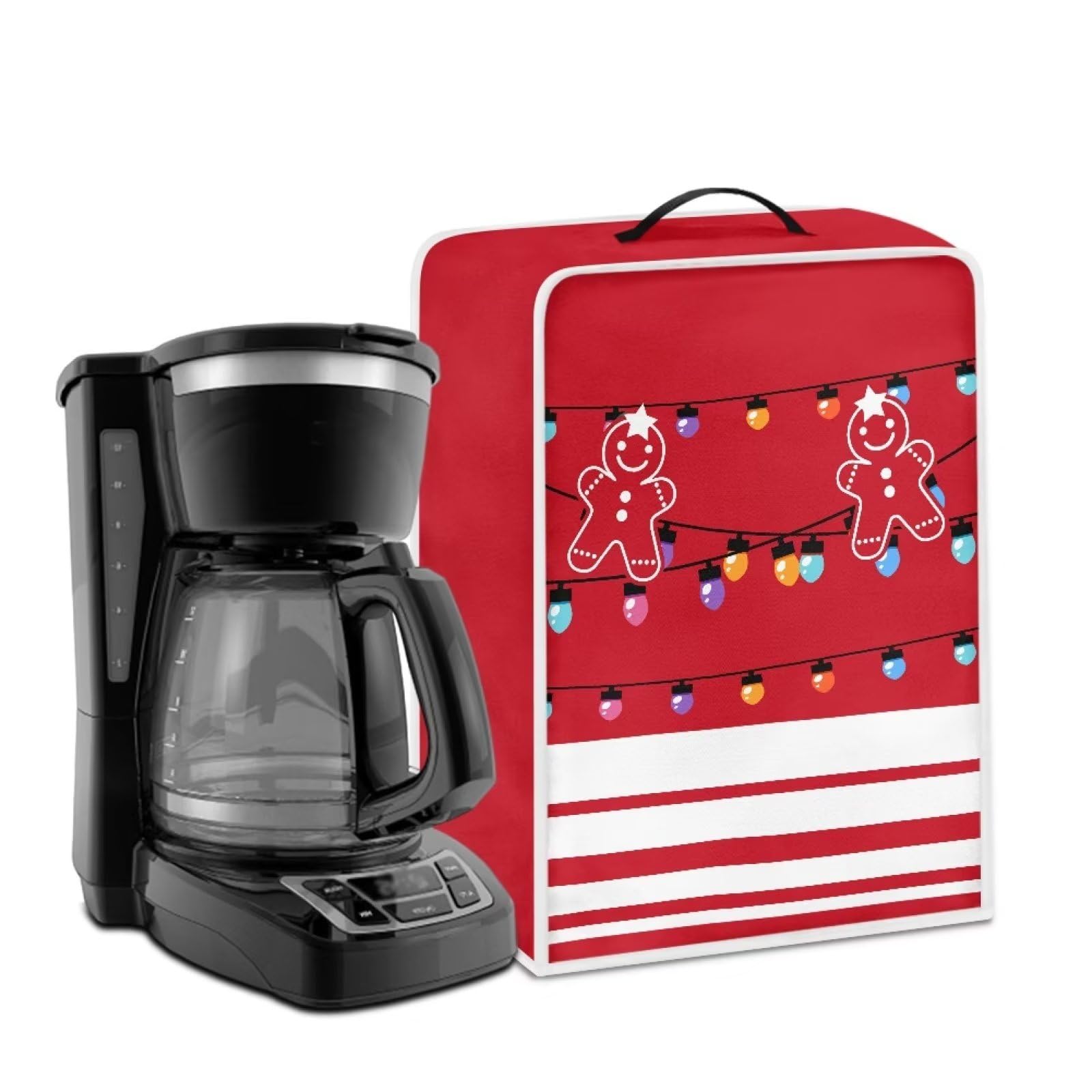 Christmas Lights Gingerbread Coffee Machine Cover Durable Reusable Blender Cover JuicerCoffee Maker Appliance Protector Home Kitchen Dining Room