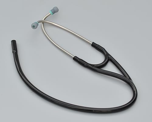 Miniatura 4 de Cables de repuesto (binaurales de lumen doble). Se ajustan a TODAS las marcas líderes de estetoscopios cardiológicos T72 de una cabeza, Negro