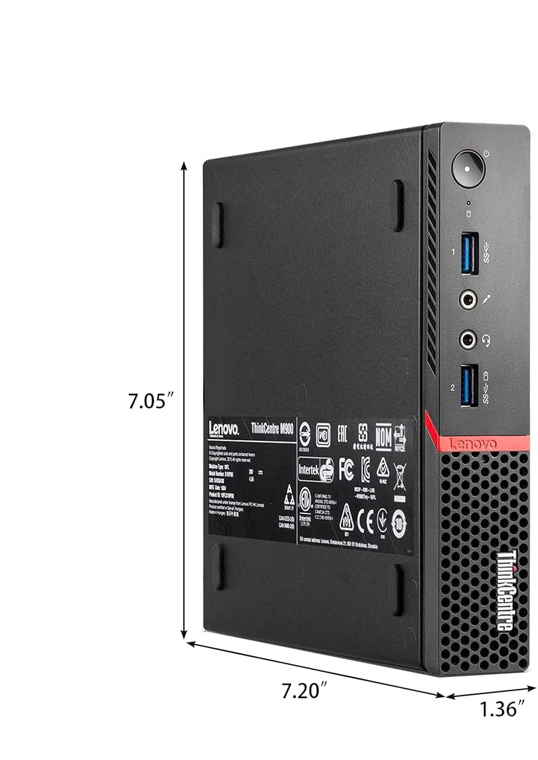 Lenovo ThinkCentre M900 Mini PC Tiny Computer, Intel Core i5-6500T, 8 GB RAM, 250 GB SSD, WiFi & Bluetooth, Tastiera US QWERTY, Windows 11 Pro (Ricondizionato)