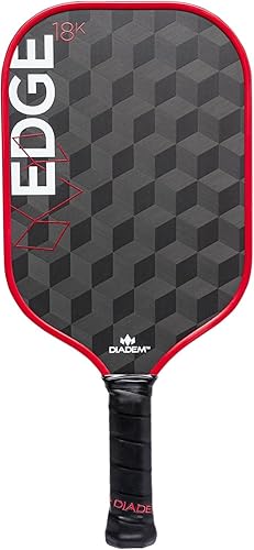 Diadem Sports Diadem Edge - Paleta de pickleball de 18 quilates aprobada por USAPA, cara de fibra de carbono de 18 quilates para giro y control,
