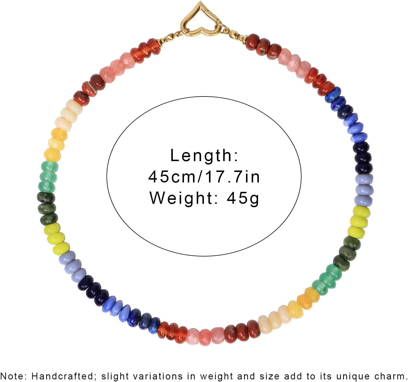 Handmade Adjustable Boho Gemstone Necklace for Women, Natural Color Beaded Choker Necklace, 18K Gold Plated Clasp- Gift for Her (Birthday, Anniversary, Beach Jewelry) - Image 4