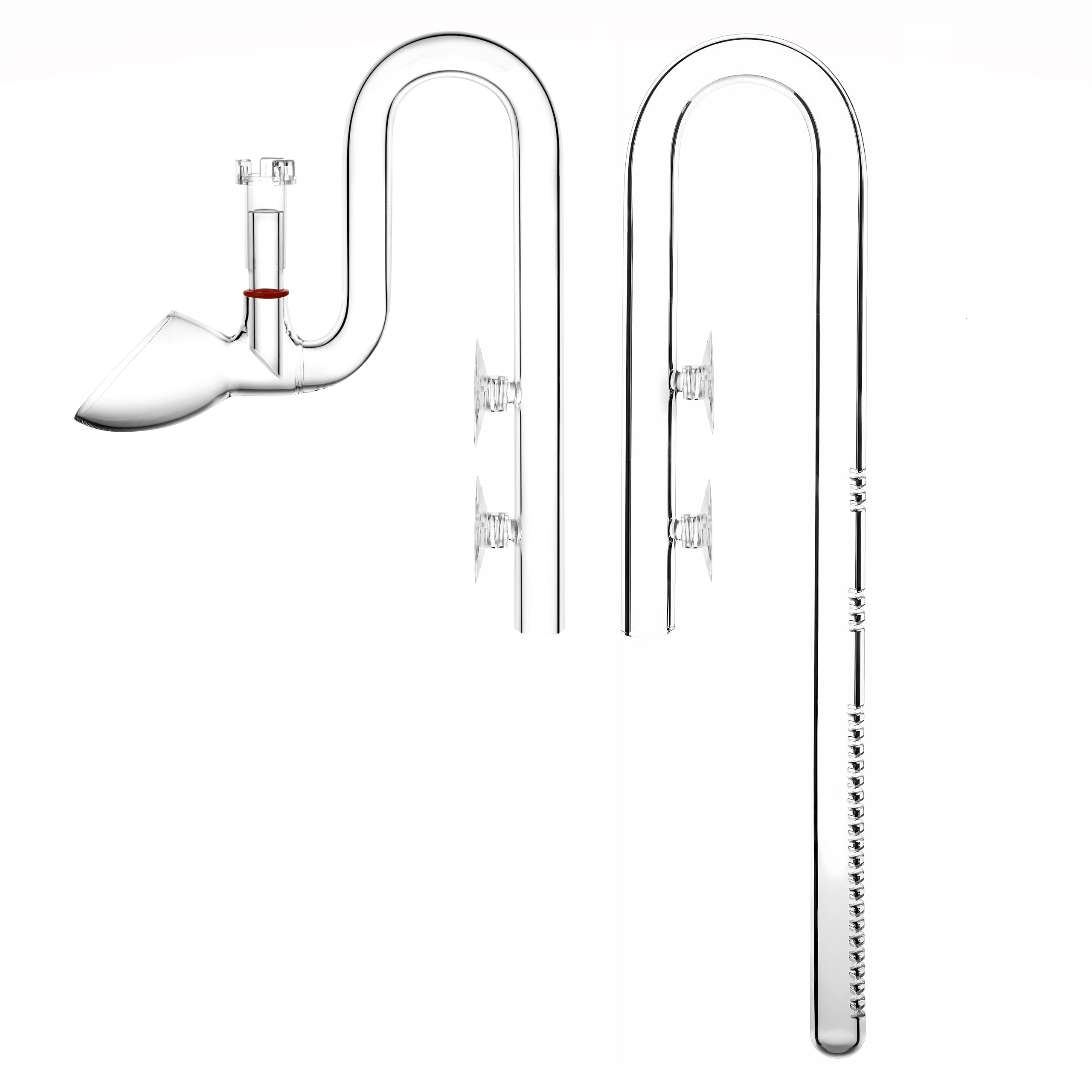 JARDLI Glass Lily Pipe Set Outflow with Surface Skimmer & Multi-Level Water Intake (20mm for 19/25mm (3/4'' i.d.) tubing)