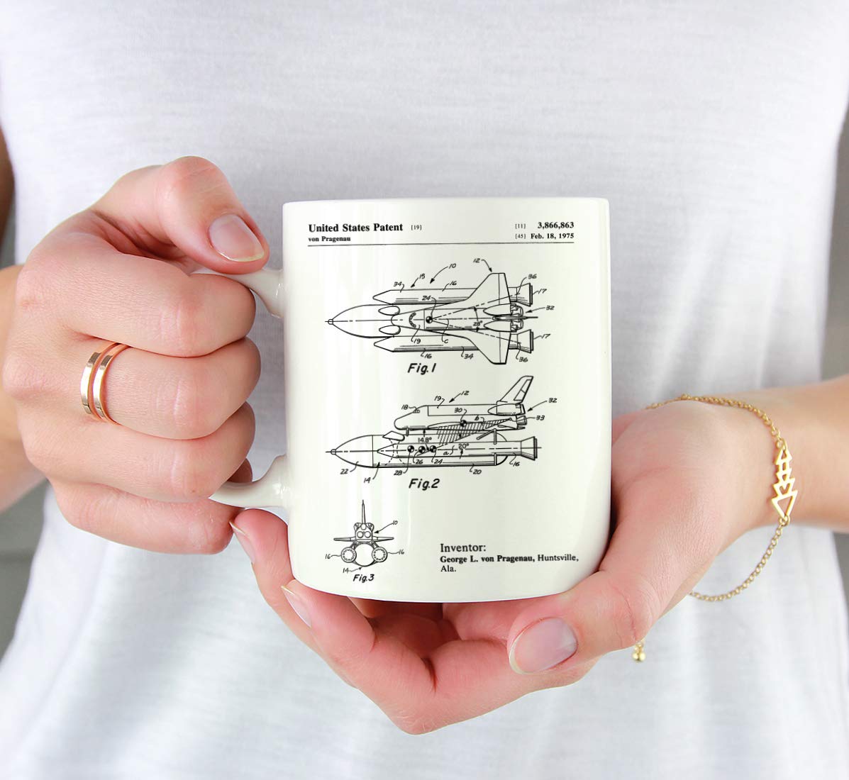 Amazon.com: Andaz Press Planes, Trains, Automobiles Patent Print 11oz. Coffee  Mug Birthday Christmas Gift, NASA Space Shuttle Enterprise Patent Cup,  1-Pack, Outer Space, Space Art, Aerospace Engineer : Home & Kitchen