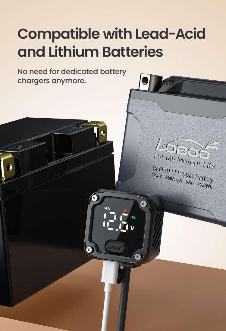 C36 Motorcycle Bi-Directional Charger Intelligent Detection of Battery Voltage