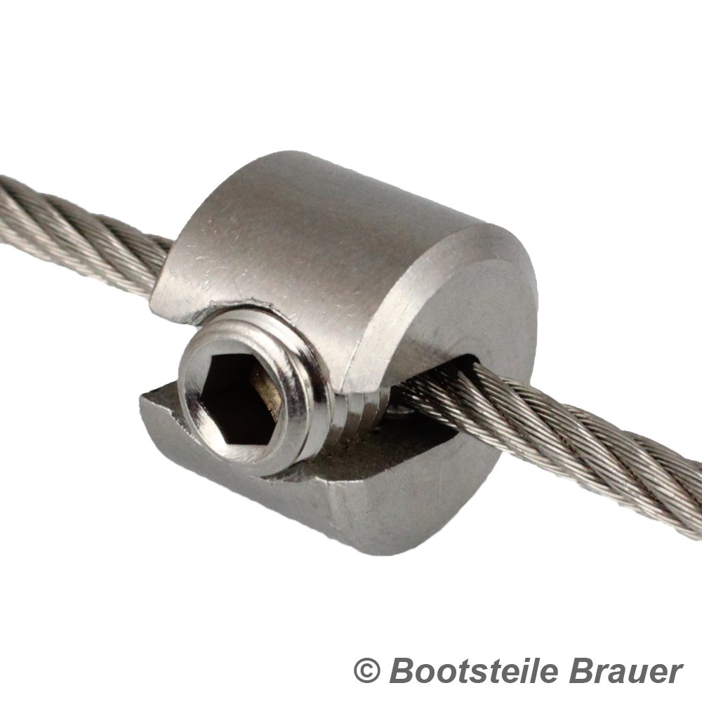 10 Stück - Klemmstopper 1-teilig - 6 mm - Edelstahl A4