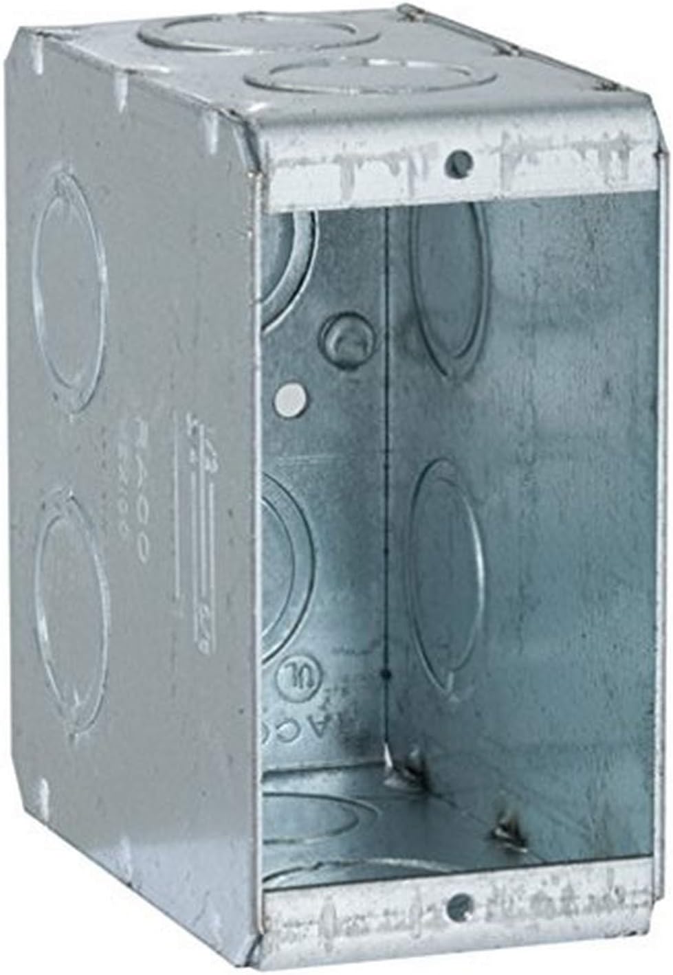 Hubbell-Raco 695 Masonry Box, 1 Gang, 3-1/2" Depth, 1/2" and 3/4" Concentric Knockout (Pack of 25)