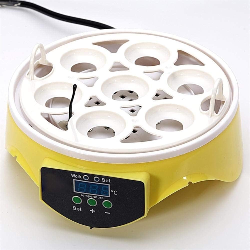 Mini 7 inkubator do jaj Inkubator drobiu Automatyczna kontrola temperatury Wylęgarnia jaj z cyfrowym ekranem LED Maszyna do wylęgu drobiu z tacą na jajka