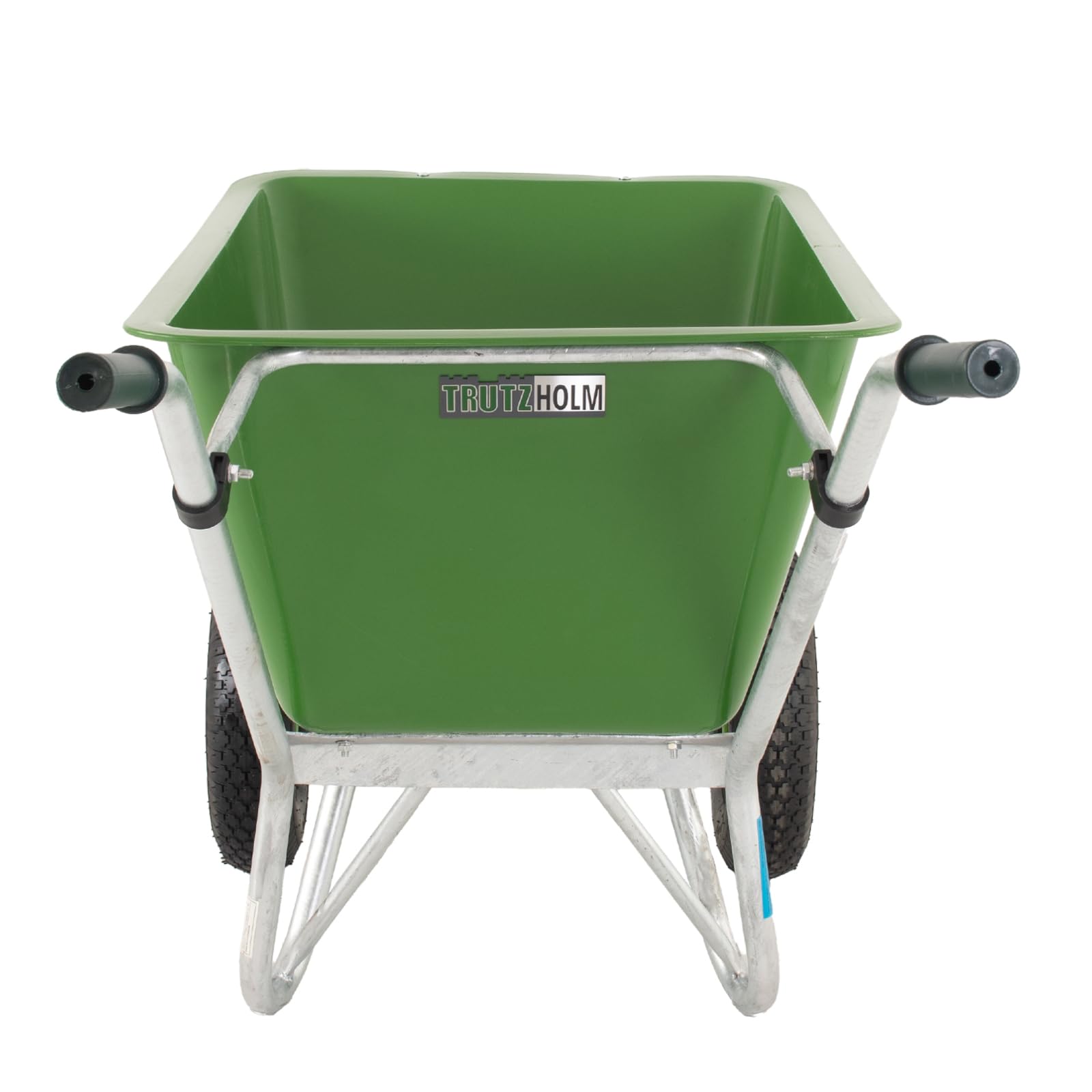TRUTZHOLM 2-Rad Schubkarre 200 Liter 300 Kg Tragkraft Rahmen Stahl verzinkt robuste große Mulde 162x70 cm Gartenschubkarre Schiebkarre Hofkarre Futterkarre
