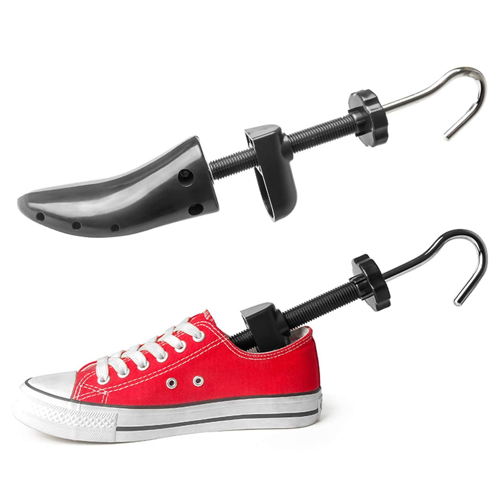 Portazapatos Portazapatos de plástico para Mujeres Hombres Expansor de ensanchador de Zapatos Ajustable, Zapatero de plástico Resistente (Natural L(42~48))