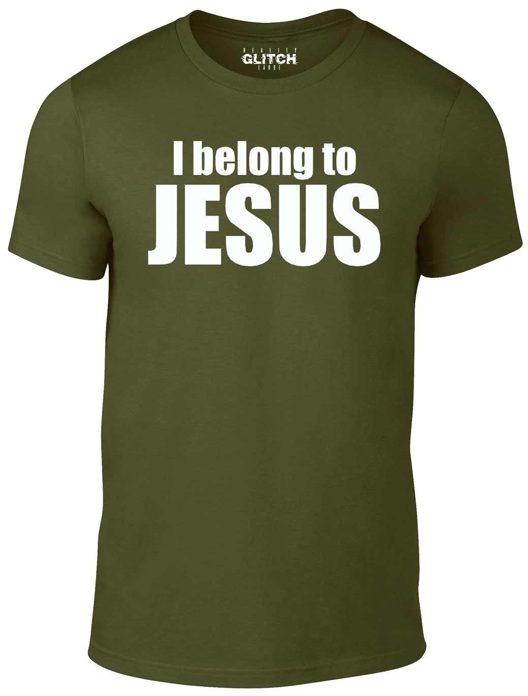Reality Glitch Men's I Belong to Jesus T-Shirt Green
