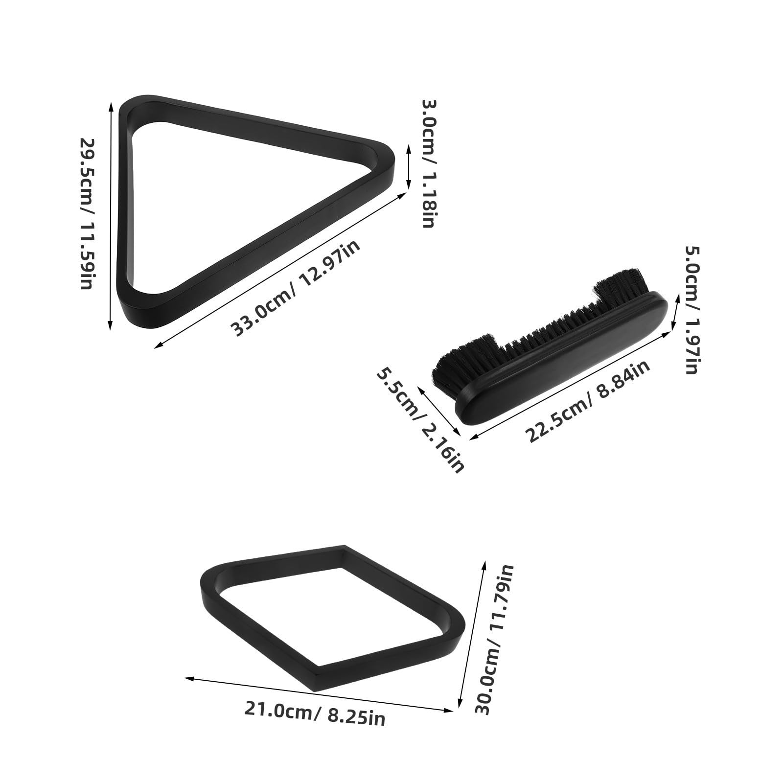 Râtelier de Billard en Bois Massif Noir, Triangle Élégant Résistant la Déformation, pour Placement Rapide, Accessoire pour Salle de Jeux